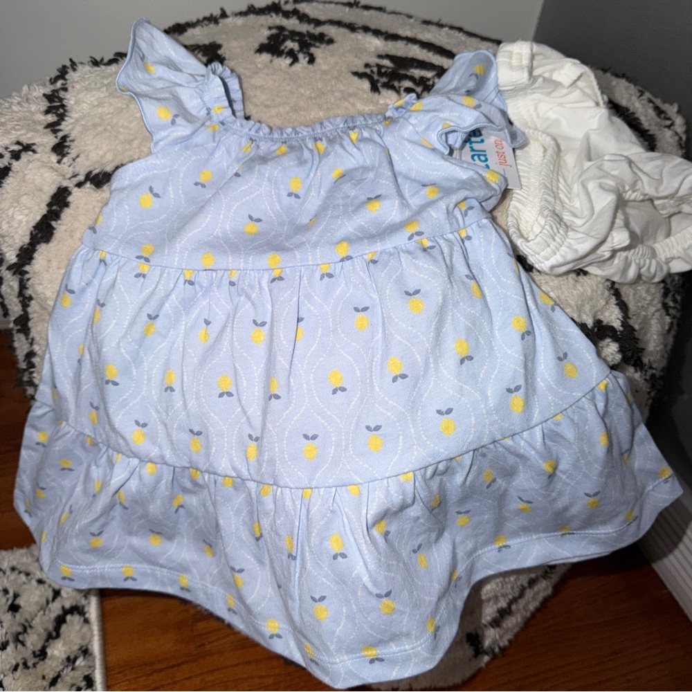 Carter’s Just One You Baby Girl Lemon Print Dress & Bloomers Set Summer Outfit